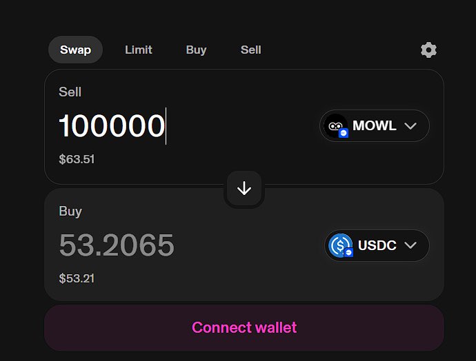 MOWL

Minters get $MOWL
Claim soon : claim.mowl.lol
1.5$ mint price

1667/2222 minted
opensea.io/collection/mow…