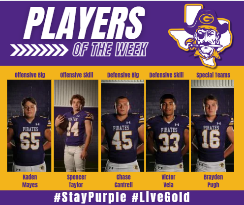 Congratulations to last week's Varsity Players of the Week!