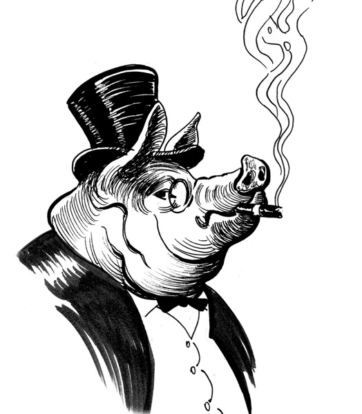 narko__4's tweet image. Cerdo capitalista. Óleo sobre lienzo.