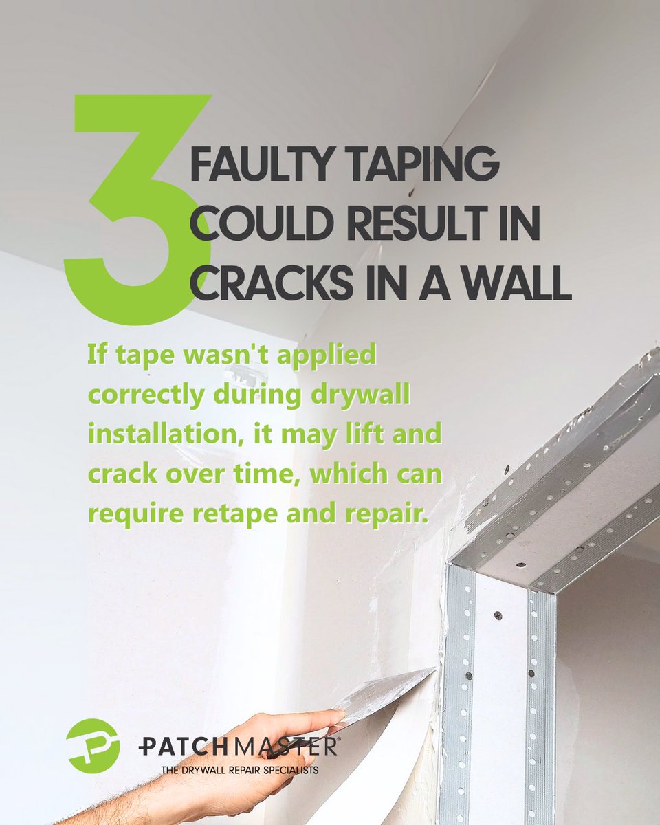 Noticing cracks in your walls? 👀 They might be more than just cosmetic. Our experts can find the cause and fix it the right way. Call 1-844-PATCH-MAN to schedule your repair today.