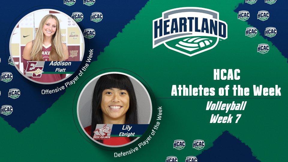 HCAC Volleyball | Athletes of the Week

Congrats to the Volleyball Athletes of the Week:
Offensive: Addison Piatt, <a href="/EarlhamQuakers/">Earlham College Athletics</a>
Defensive: Lily Ebright, @RHITsports

📰: tinyurl.com/4ftybx2m

#The HeartOfD3 | #D3VB