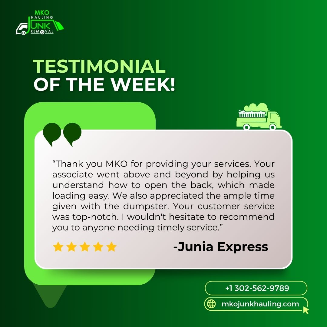 MkoJunkDe's tweet image. maps.app.goo.gl/x4awMjLF1eoMRC…
Call us Now: +1 302-562-9789

#MKO #hauling #junkremoval #testimonialoftheweek #customerreview #happyclient #dumpsterservice #mkojunkremoval #customerservice