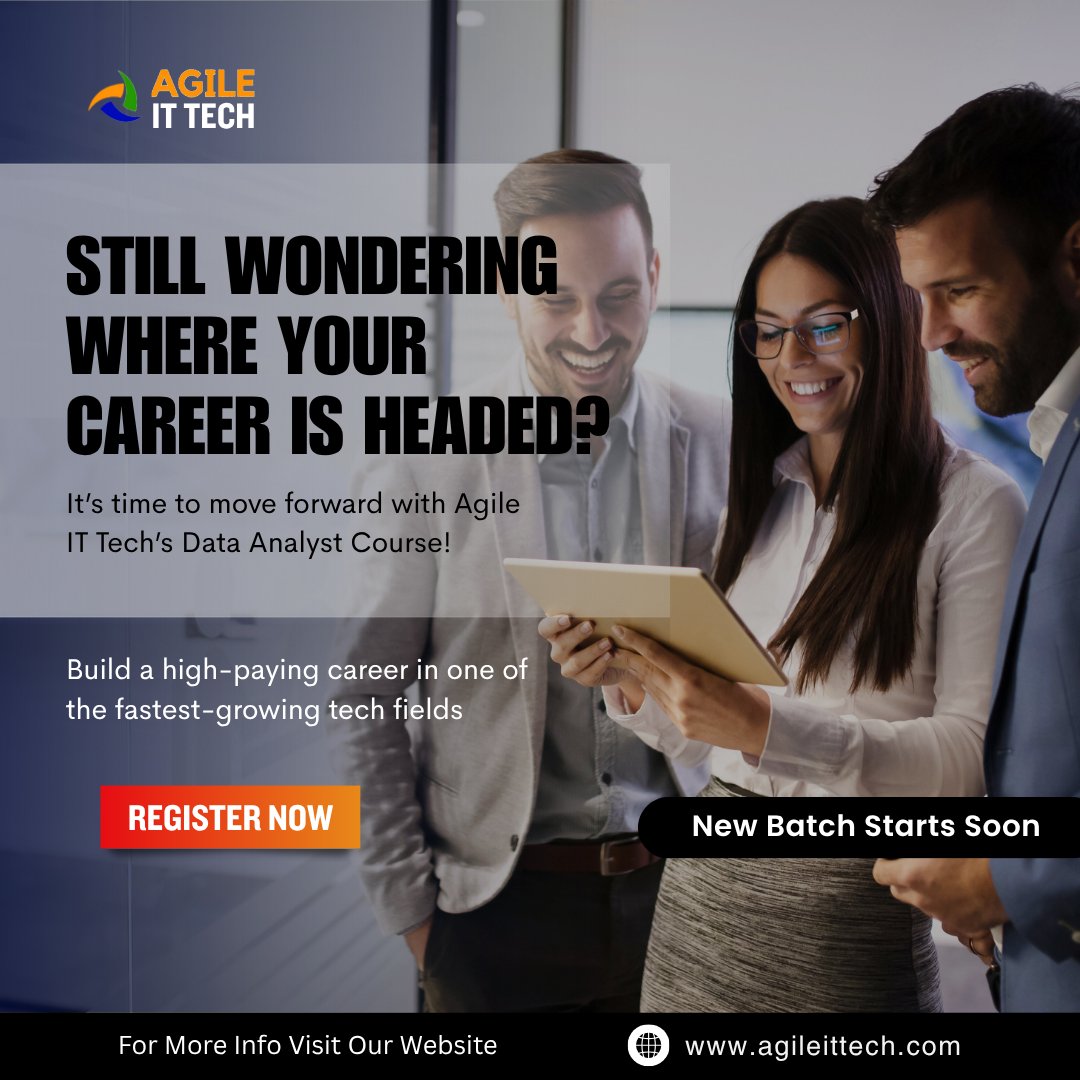 agileittech's tweet image. 𝐒𝐭𝐢𝐥𝐥 𝐰𝐨𝐧𝐝𝐞𝐫𝐢𝐧𝐠 𝐰𝐡𝐞𝐫𝐞 𝐲𝐨𝐮𝐫 𝐜𝐚𝐫𝐞𝐞𝐫 𝐢𝐬 𝐡𝐞𝐚𝐝𝐞𝐝?
It’s time to move forward with Agile IT Tech’s Data Analyst Course!
#AgileITTech #TechCareer #ITTraining #LearnTechOnline #UpskillYourself #TechEducation #CareerInTech #DataAnalyst