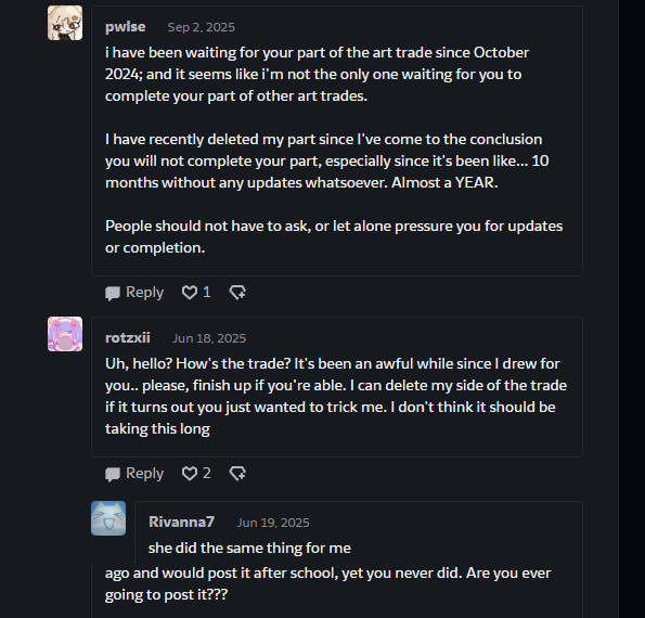 Rui_ukiyo's tweet photo. PSA for artists
I found someone using my commissioned art (from Pocketnii Jan 2024) and color edited version of my #Vtuber  in art trades. They have also been ghosting others without finishing their part. Please don't art trade with ketchupcatlal if they use my commissioned art. https://t.co/Ezbv4rFhGX