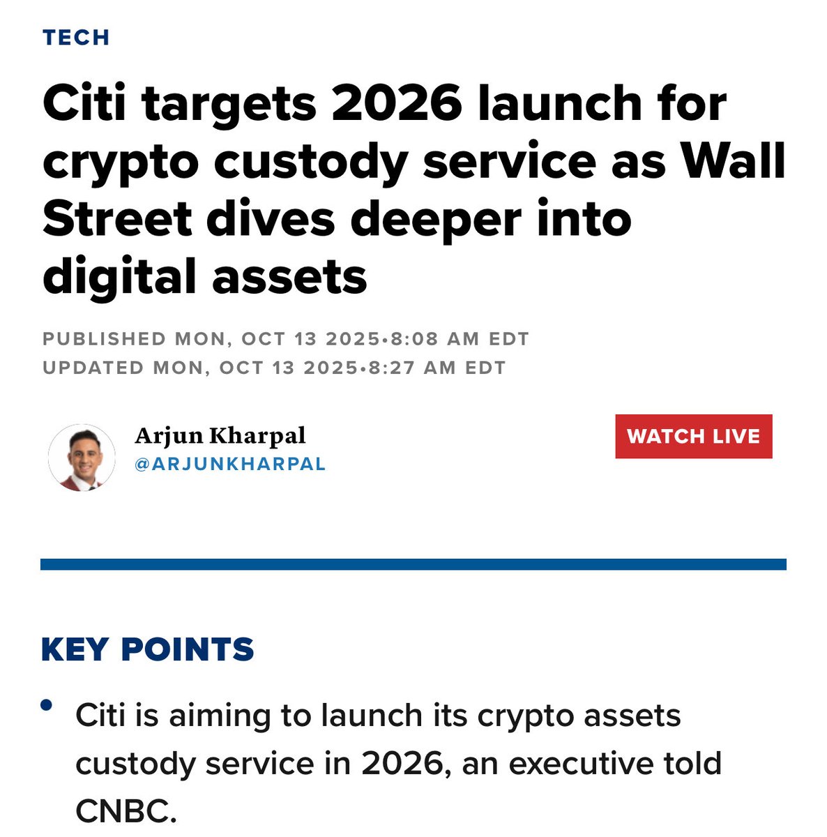Citibank to custody crypto in 2026

Ball is now on your court JPMorgan