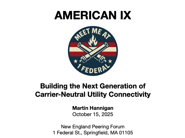 Looking forward to presenting a different view of non tier 1 #ixp evolution this Wednesday at the #NEPF Meeting in Springfield, MA. luma.com/do5d72rb #americanix #NewEngland #ixp #interconnection