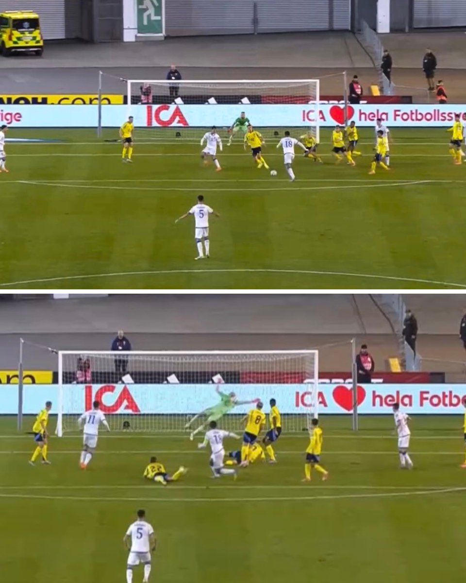 lig_sport's tweet image. Zakonisht Vedat Muriqi nuk i lëshon këto raste, ishte rast ideal për të, plus goditje me këmbën e tij të majtë… por portieri Johansson dy herë e shpëtoi Suedinë në 45 minutat e para. 😮⤴️🇽🇰