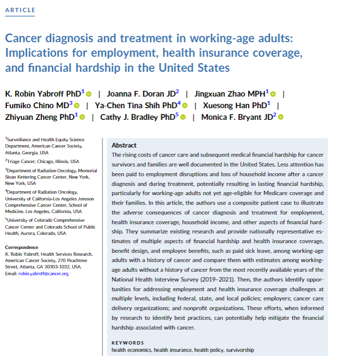 CA: A Cancer Journal for Clinicians (@cacancerjournal) on Twitter photo This #BreastCancerAwarenessMonth, meet composite patient Emily, 40, a single mother facing breast cancer. Even with insurance, treatment can disrupt jobs, income & coverage.
Research highlights these hardships & possible policy solutions:
acsjournals.onlinelibrary.wiley.com/doi/10.3322/ca…
<a href="/DrRobinYabroff/">Robin Yabroff</a> This #BreastCancerAwarenessMonth, meet composite patient Emily, 40, a single mother facing breast cancer. Even with insurance, treatment can disrupt jobs, income & coverage.
Research highlights these hardships & possible policy solutions:
acsjournals.onlinelibrary.wiley.com/doi/10.3322/ca…
<a href="/DrRobinYabroff/">Robin Yabroff</a>
