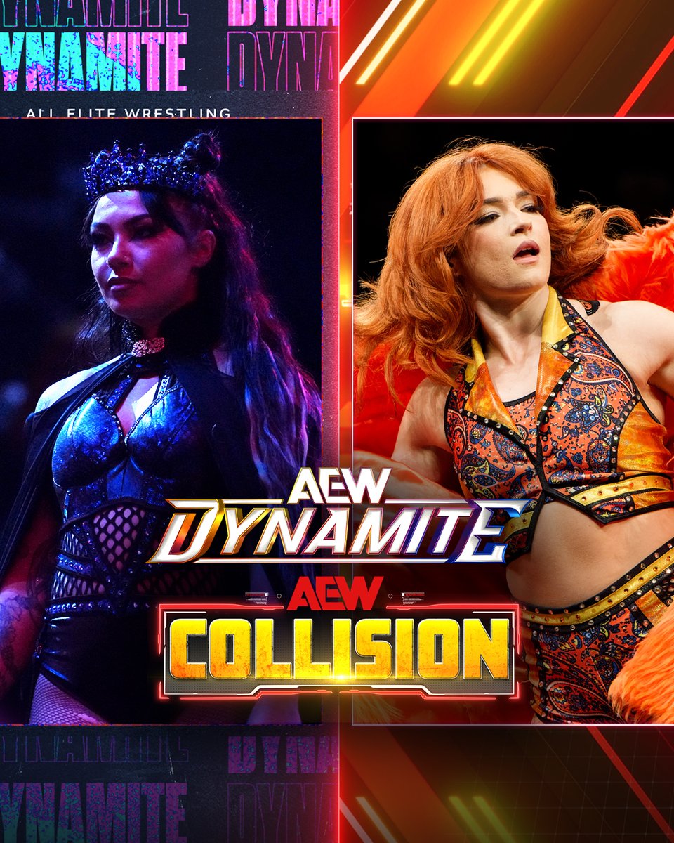 AEW's tweet image. #AEWDynamite + #AEWCollision
3-Hour Live Special
8pm ET/7pm CT, TBS + HBO Max
Tomorrow, 10/15!

@SkyeByee vs @jmehytr

Days before her match vs Thekla at #AEWWrestleDream Saturday, Jamie Hayter fights the Toxic Spider’s Triangle of Madness partner Skye Blue,
TOMORROW!