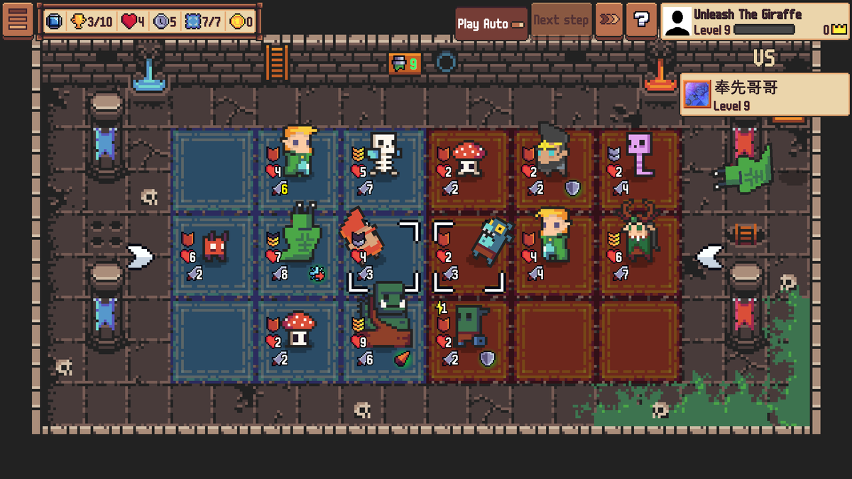 First up Tiny Auto Knights by <a href="/mumpitzgames/">Mumpitz Games</a>

There's a clear inspiration from Super Auto Pets. but the   9 grid layout adds an extra layer of strategy which is very cool. The graphics is also super charming.

If you like merge-style auto battlers 👉 store.steampowered.com/app/3405540/Ti…