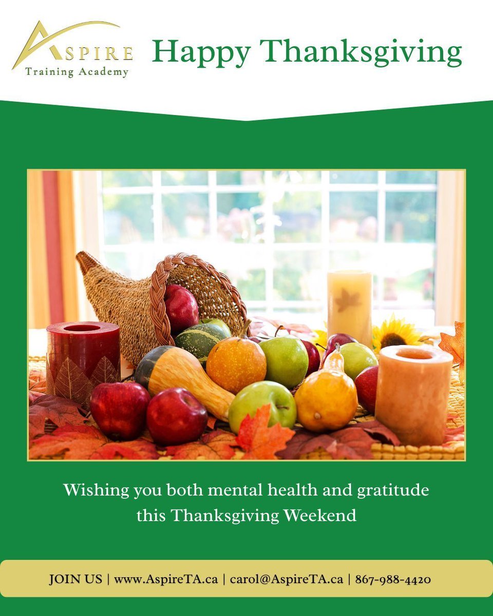 Remember, mental health &amp; gratitude are not one-day observances. They are practices that, when nurtured, strengthen our capacity to learn, lead, and grow together. #WorldMentalHealthDay #CanadianThanksgiving #CommunityWellbeing #Gratitude #AspireTrainingAcademy #CommunityImpact
