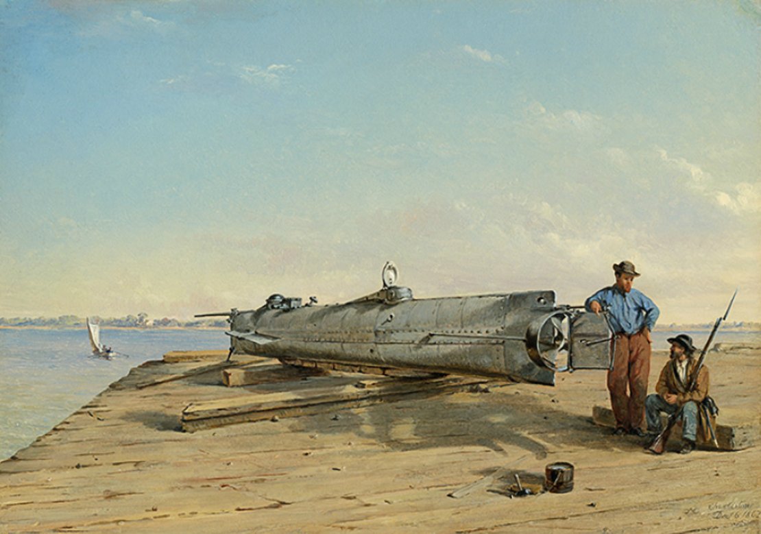 Oct 15, 1863: The Confederate experimental submarine, H.L. Hunley, sinks along with 8 crewmembers, including its inventor, Huntley, Charleston Harbor, Charleston, SC. #OTD