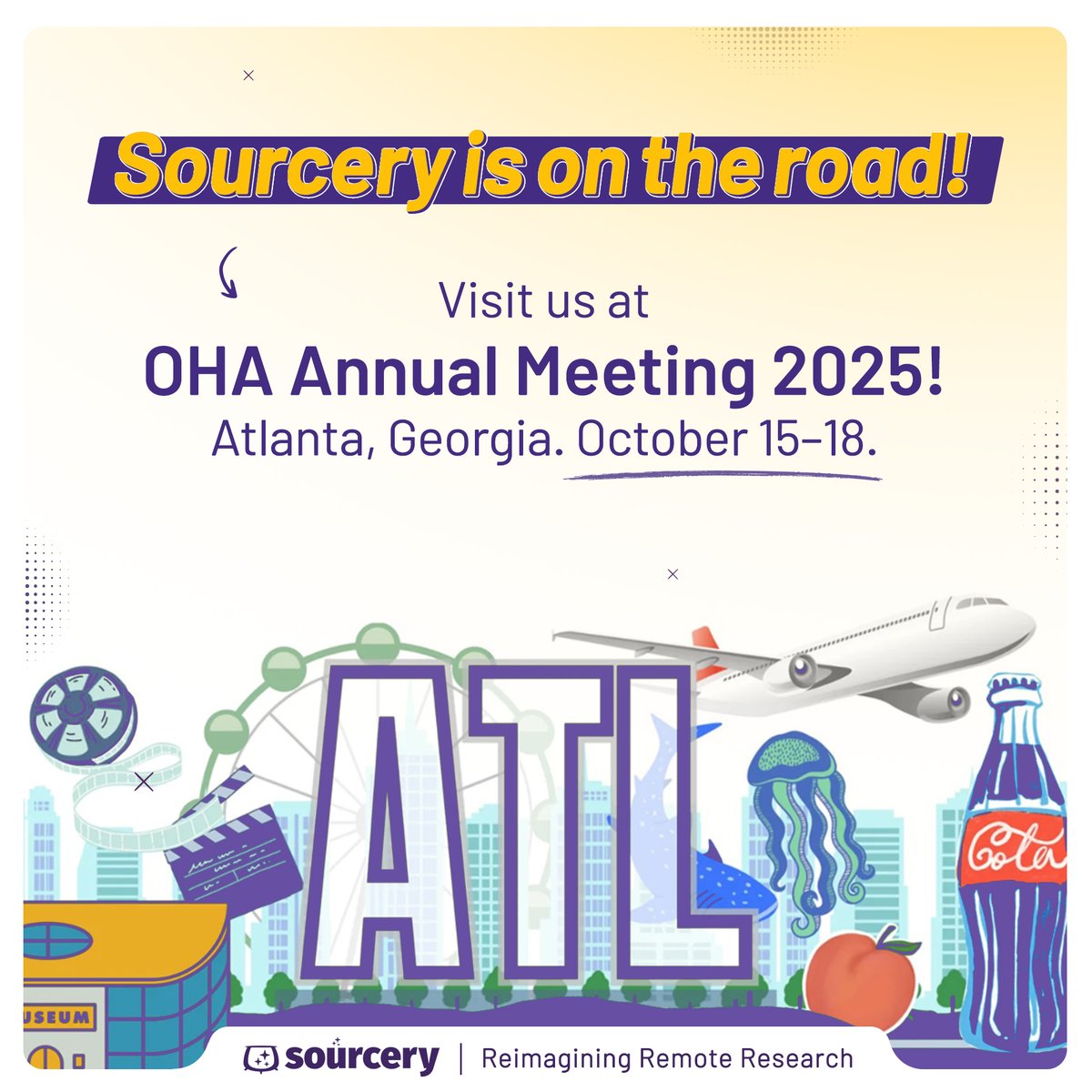 sourcery_app's tweet image. 🗣️🗣️Calling all oral historians!! Learn more about Sourcery and get some free goodies at our table at the OHA annual meeting this week in Atlanta, GA 
➡️Learn more about how Sourcery can help you: sourceryapp.org/researchers/
#OHA2025