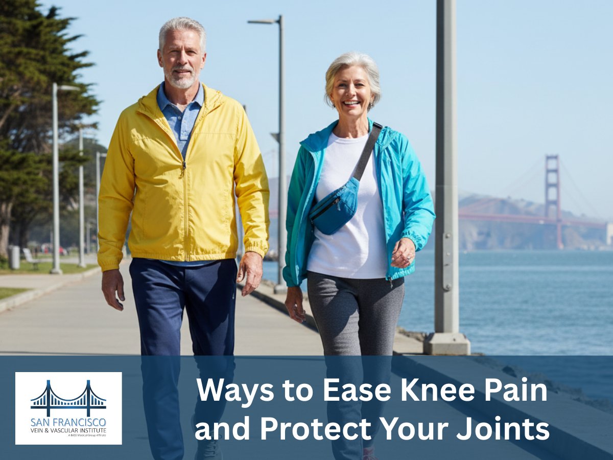 SF_veins's tweet photo. Knee pain from arthritis can make everyday movement a challenge. While there’s no cure for arthritis, there are steps you can take to protect your joints and stay active:

🔹 Choose low impact activities such as walking, cycling, or swimming
🔹 Maintain a healthy weight to reduce pressure on your knees
🔹 Stretch and strengthen your legs regularly
🔹 Avoid repetitive or high impact movements

Many patients first try physical therapy, cortisone injections, or PRP therapy, but if knee pain continues, Genicular Artery Embolization (GAE) may help.
GAE is a minimally invasive and nonsurgical treatment that targets inflammation in the knee joint to relieve pain and improve mobility.

Learn more about how GAE can help you move more comfortably:
👉 https://t.co/qVyNod9Fvn

#ArthritisRelief #KneePain #GAE #JointHealth #SanFranciscoVein #MinimallyInvasive