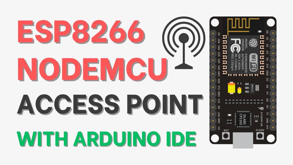 ebokify's tweet image. How to Set an ESP8266 NodeMCU Access Point for a Web Server
ebokify.com/esp8266-nodemc…
📕 ESP8266 eBooks:
ebokify.com/esp8266
#ESP8266 #NodeMCU #ESP8266Project #ESP8266Tutorial #Espressif #Arduino #IoT #Microcontroller #ebokify