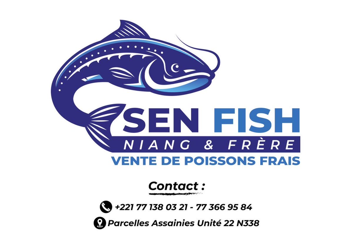 SEN FISH – Niang &amp; Frères 🐟
Votre nouvelle adresse pour du poisson frais, livré directement chez vous !

📍Parcelles Assainies, Unité 22 Villa N°338
📞 +221 77 138 03 21 / 77 366 95 84

Soutenez le local, mangez frais, mangez SEN FISH ! 🐠🇸🇳
