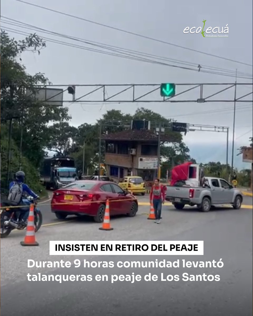 Durante nueve horas levantaron las talanqueras en el peaje de la Mesa de los Santos este domingo 12 de octubre en protesta por la permanencia del peaje.

➡️ m.facebook.com/story.php?stor…
#Ecolecuá