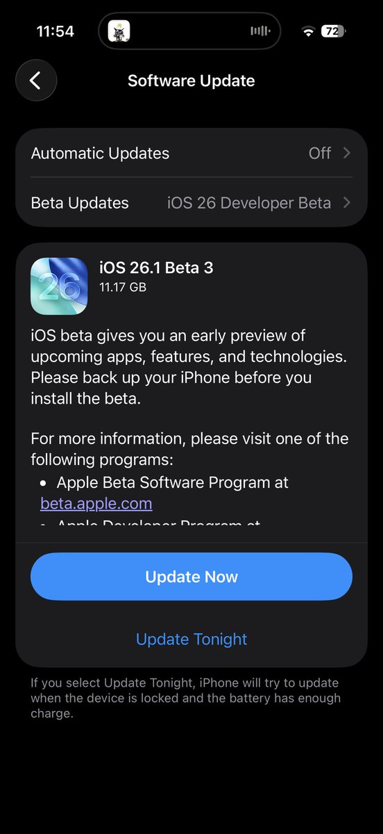 TechKhaled_'s tweet image. iOS 26.1 Beta 3 is here, 11.17 GB damn.