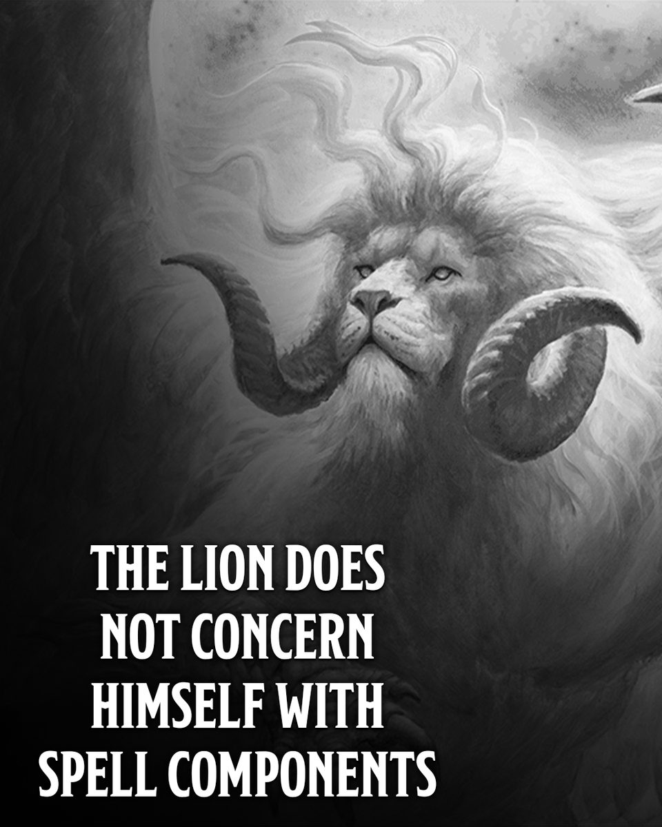 Wizards_DnD's tweet photo. The lion does not concern himself with skill checks https://t.co/HrcS3OmV1t