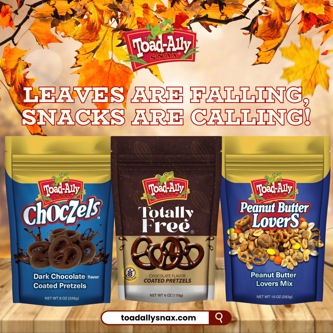 ToadallySnax's tweet image. Crisp air, cozy vibes, and the perfect excuse to curl up with your favorite treats. Toad-ally Snax brings the crunch that makes fall even sweeter.

Answer the call, snack Toad-ally this fall: toadallysnax.com 

#toadallysnax #snacktime #sweetandsalty #snacks