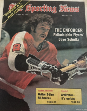 Vintage Hockey Showcase (@hockey_vintage) on Twitter photo #WaybackWednesday Dave "The Hammer" Schultz turned 76 years old yesterday. Here's Dave on the cover of The Sporting News (1974) <a href="/NHLFlyers/">Philadelphia Flyers</a> #WaybackWednesday Dave "The Hammer" Schultz turned 76 years old yesterday. Here's Dave on the cover of The Sporting News (1974) <a href="/NHLFlyers/">Philadelphia Flyers</a>