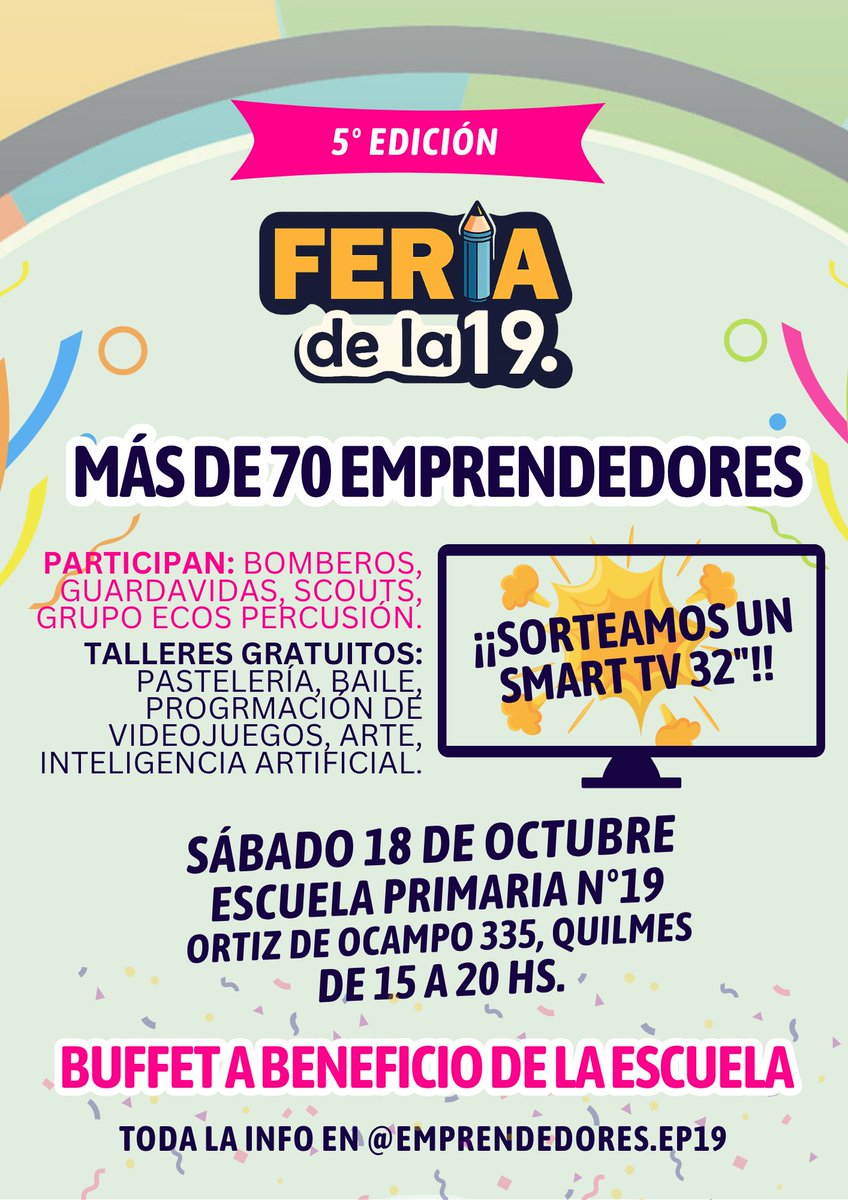 📌 La feria de la escuela 19 tendrá su edición por el Día de la Madre.

CLICK 👉 lanoticiadequilmes.com.ar/nota.php?id_no… 

#Quilmes #EP19 #diadelamadre #Emprendedores