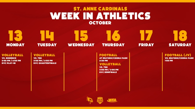 Your Cardinals week in athletics for 10/13-10/18!

#CardinalCulture