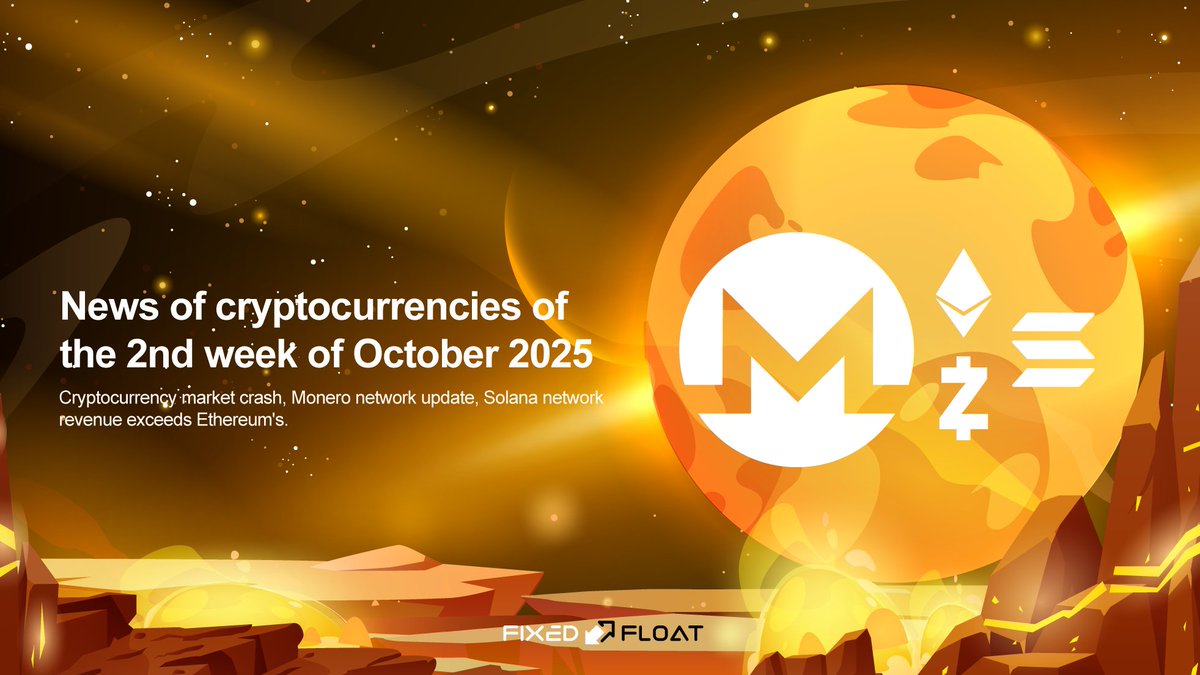 🔥 Crypto News of the 2nd Week of October 2025

💬 Cryptocurrency market crash, Monero network update, Solana network revenue exceeds Ethereum's.

Read more in the article 👉 👉 ff.io/blog/news/week…

#fixedfloat #CryptoNews #monero #solana #Ethereum #CryptoCommunity #Crypto