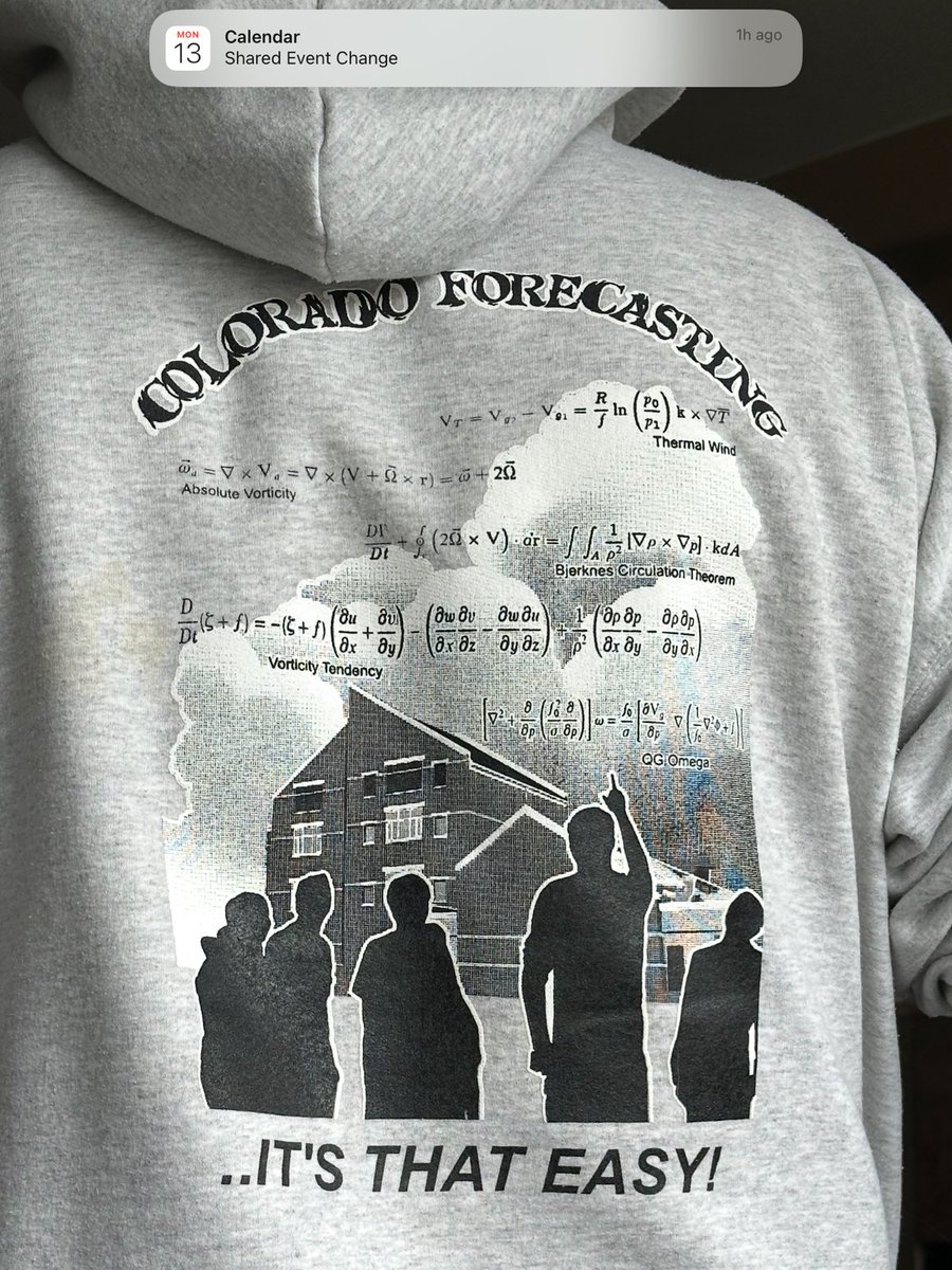 My favorite weather sweatshirt!  This is a classic from the University of Northern Colorado from about 20 years ago!
#cowx <a href="/ametsoc/">American Meteorological Society</a> <a href="/weatherchannel/">The Weather Channel</a> <a href="/NWS/">National Weather Service</a>
