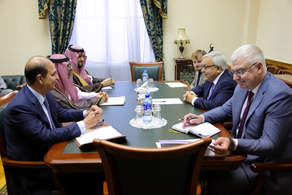 #Moscow | Deputy Minister for International Multilateral Affairs and General Supervisor of the Public Diplomacy Deputyship Dr. Abdulrahman Al-Rassi met with H.E. Vershinin Sergey Vasilievich, Deputy Minister of Foreign Affairs of the Russian Federation. 🇸🇦🇷🇺