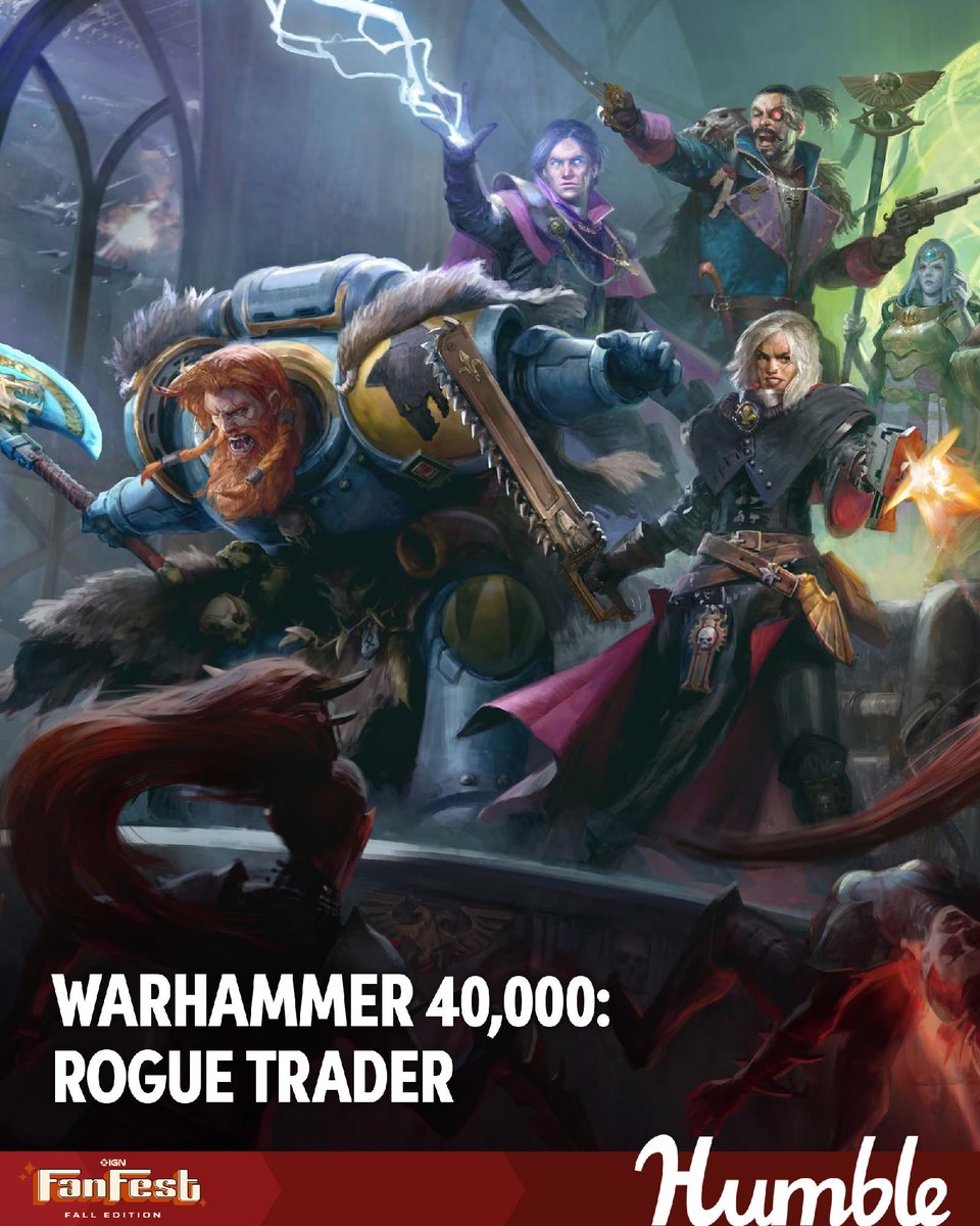 humble's tweet image. Get an early start to #IGNFanFest: Fall Edition! Jump into the celebration with this bundle featuring fun games in beloved franchises like:
- Warhammer 40,000: Rogue Trader
- Predator: Hunting Grounds
- SpongeBob SquarePants: The Cosmic Shake
- and more! Supports @codeforamerica…