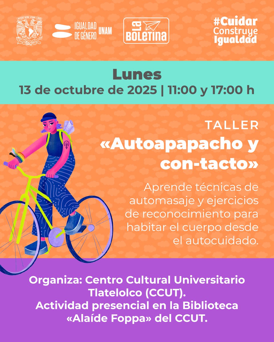 IgualdadUnam's tweet image. 🤍🫂 Octubre: mes de los #cuidados ya está aquí.