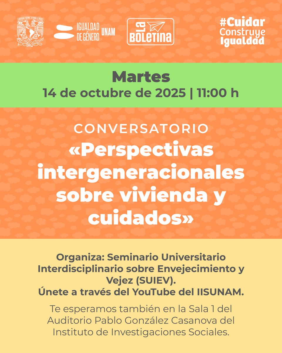 IgualdadUnam's tweet image. 🤍🫂 Octubre: mes de los #cuidados ya está aquí.