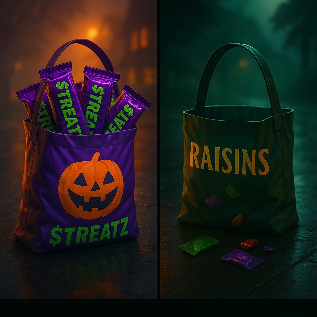 TrickorTreatSol's tweet photo. POV: You faded $TREATZ… and now your bags are filled with raisins. 💀
Quote with your favorite “regret meme.”
#TREATZ #NoTricksJustTREATZ #CandyonChain #solanacrypto #Next1000X https://t.co/l8U3w6V06f