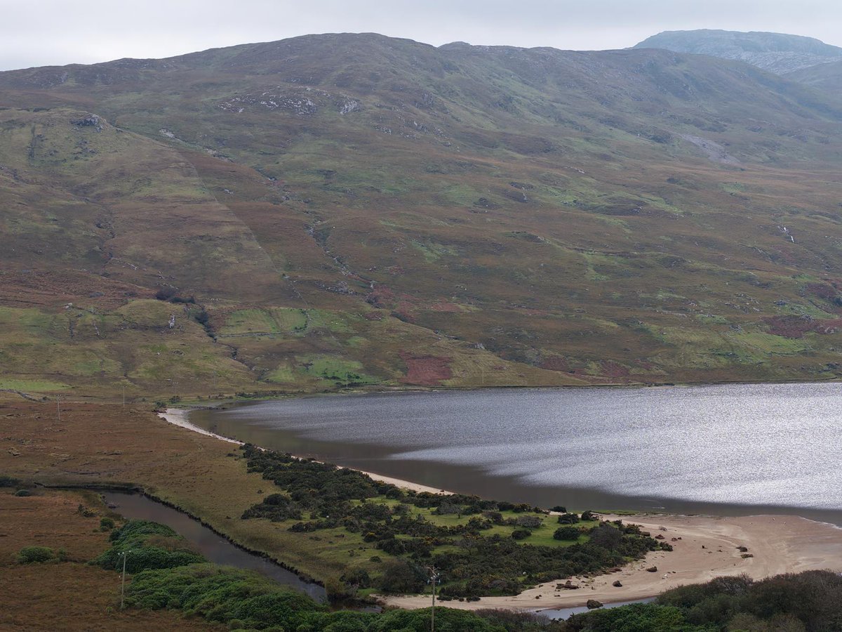 pic today Connemara taken from up on one of our pathways end of KylemoreLake and if you look closely at the mountain you can pick out the lazy beds above the orginal old Kylemore Road pre famine times