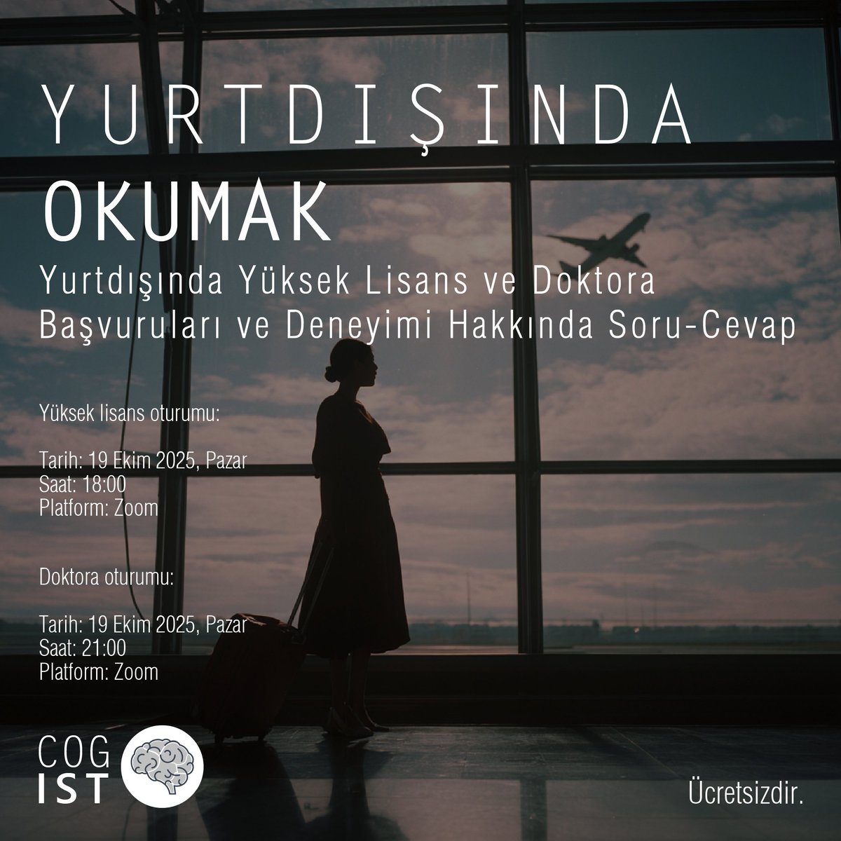 cog_ist's tweet photo. Ekim ayı geldi, dünyanın dört bir yanında yüksek lisans ve doktora başvuruları başladı. Akademik yolculuğuna yeni bir yön vermek, çalışma alanınla daha uyumlu kurumlarda eğitim almak, oradaki hocalarla ve öğrencilerle güçlü bağlar kurmak… Tüm bunlar akademik kariyerin seyrini kökten değiştirebilir.

Fakat çoğumuzun yakın çevresinde bu süreçleri deneyimlemiş kimseler bulunmuyor. Böyle olunca da ne hayal edeceğimizi, nasıl bir yol izleyeceğimizi, nelerle karşılaşacağımızı kestirmek çoğu zaman zorlaşıyor. CogIST olarak biz yalnızca bilişsel bilimin içeriğine dair etkinlikler düzenlemeyi değil, bilişsel bilimcilerin deneyimlerini paylaşabileceği, bilgi ve birikimlerini aktarabileceği, dayanışma kurabileceği ortamlar yaratmayı da bir görev olarak görüyoruz.

Bu amaçla, 19 Ekim Pazar günü iki oturumdan oluşan yeni bir etkinlikle karşınızdayız: “Yurtdışında Okumak: Yurtdışında Bilişsel Bilim Yüksek Lisans ve Doktorası Hakkında Soru-Cevap” Bir yüksek lisans ve bir doktora oturumundan oluşan bu etkinlikte, katılımcılar istedikleri soruları doğrudan yöneltebilecek, dünyanın farklı bölgelerinde eğitimine devam eden davetlilerimiz ise kendi bilgi ve deneyimleri çerçevesinde yanıtlayacaklar. Yüksek lisans veya doktora için yurt dışında kimi kurumlara başvurmayı düşünüyorsanız, çayınızı veya kahvenizi alın ve bize katılın. Bu etkinlik, kafanızdaki soru işaretlerini gidermek ve yeni yol haritanızı şekillendirmek için harika bir fırsat olacak.

Tamamen ücretsiz kayıt olmak için ilgili bağlantıyı yorumda bulabilirsiniz!

*Diğer pek çok etkinliğimizin aksine daha samimi bir ortam oluşması ve herkesin rahatça paylaşımda bulunabilmesi için bu etkinliğimiz kaydedilmeyecek ve YouTube kanalımızda yer almayacaktır.

**Afiş görseli yapay zeka araçları kullanılarak hazırlanmıştır.