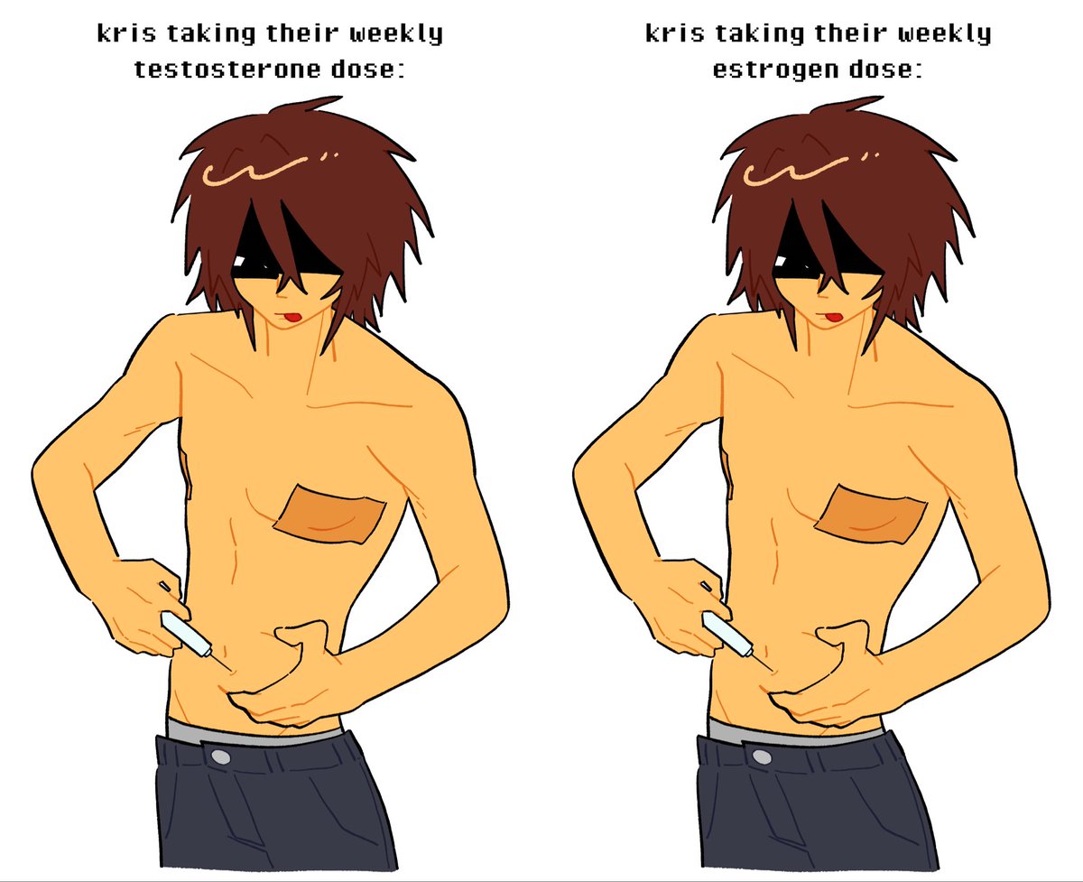 idk what agab Kris is i just want to draw them taking their injection