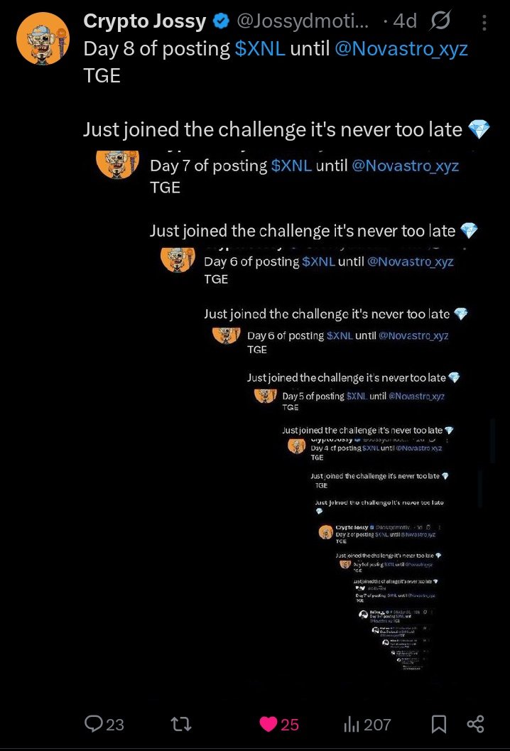 Day 9 of posting $XNL until <a href="/Novastro_xyz/">Novastro | RWAfi</a> TGE

Just joined the challenge it's never too late 💎