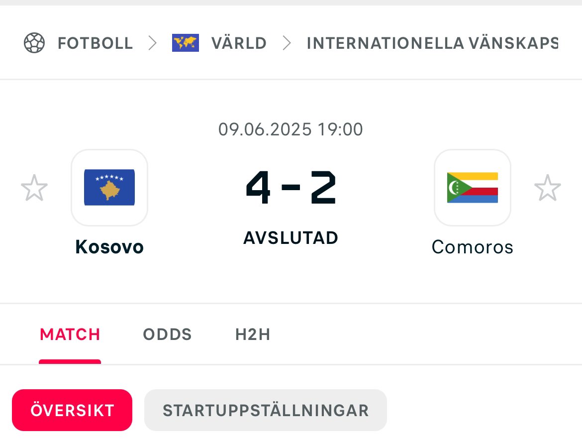 Alla ni som tycker det är sjukt att vi inte gjort ett enda mål mot Kosovo, på snart två matcher: Vilka tror ni att vi är? Komorerna?