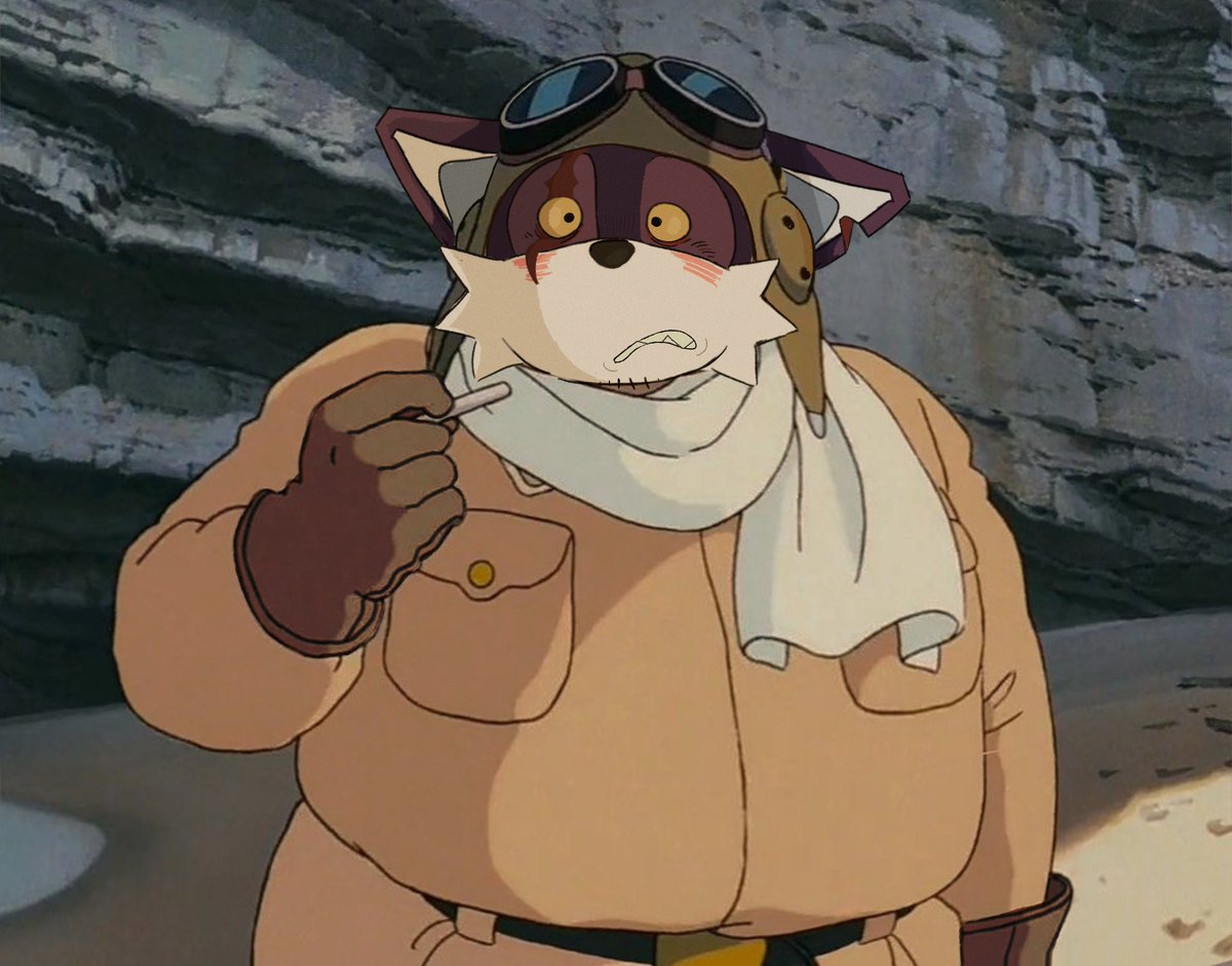 Another ghibli redraw w my emotional support fat man