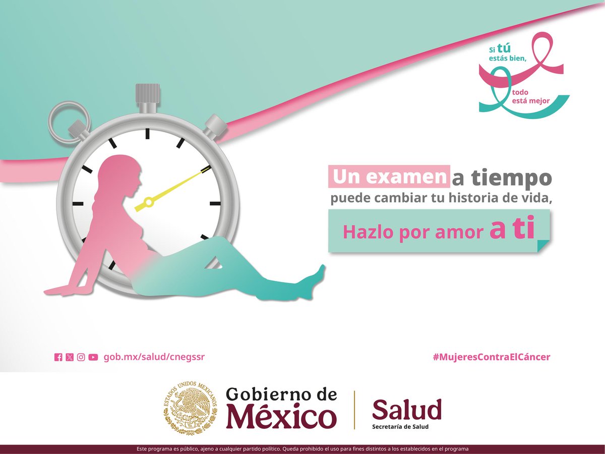 🎀 Un examen a tiempo puede cambiar tu historia de vida.

Hazlo por amor a ti 💗

#MujeresContraElCáncer