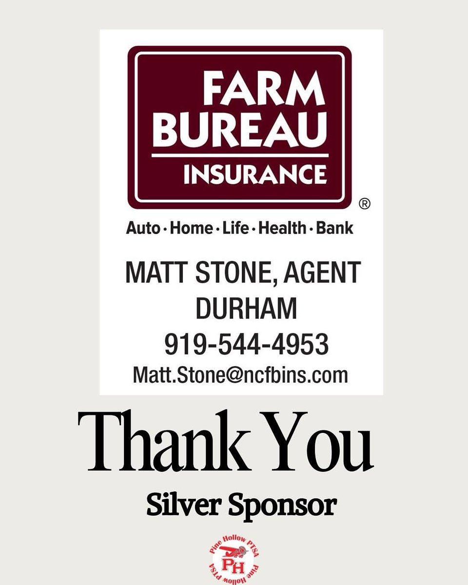 PHMSPTSA's tweet image. ❤️🩶 Thank You to Our Silver Sponsor! 🩶❤️

A huge thank-you to  Matt Stone at Farm Bureau for being a Silver Sponsor of the Pine Hollow Middle School PTSA! Your generous support helps us provide events, programs, and resources that make our school community so special.