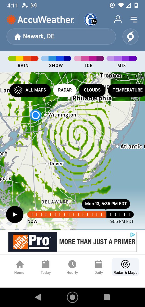 TerryCX1's tweet photo. @accuweather wondering what this future radar is https://t.co/xdqlWoml4J