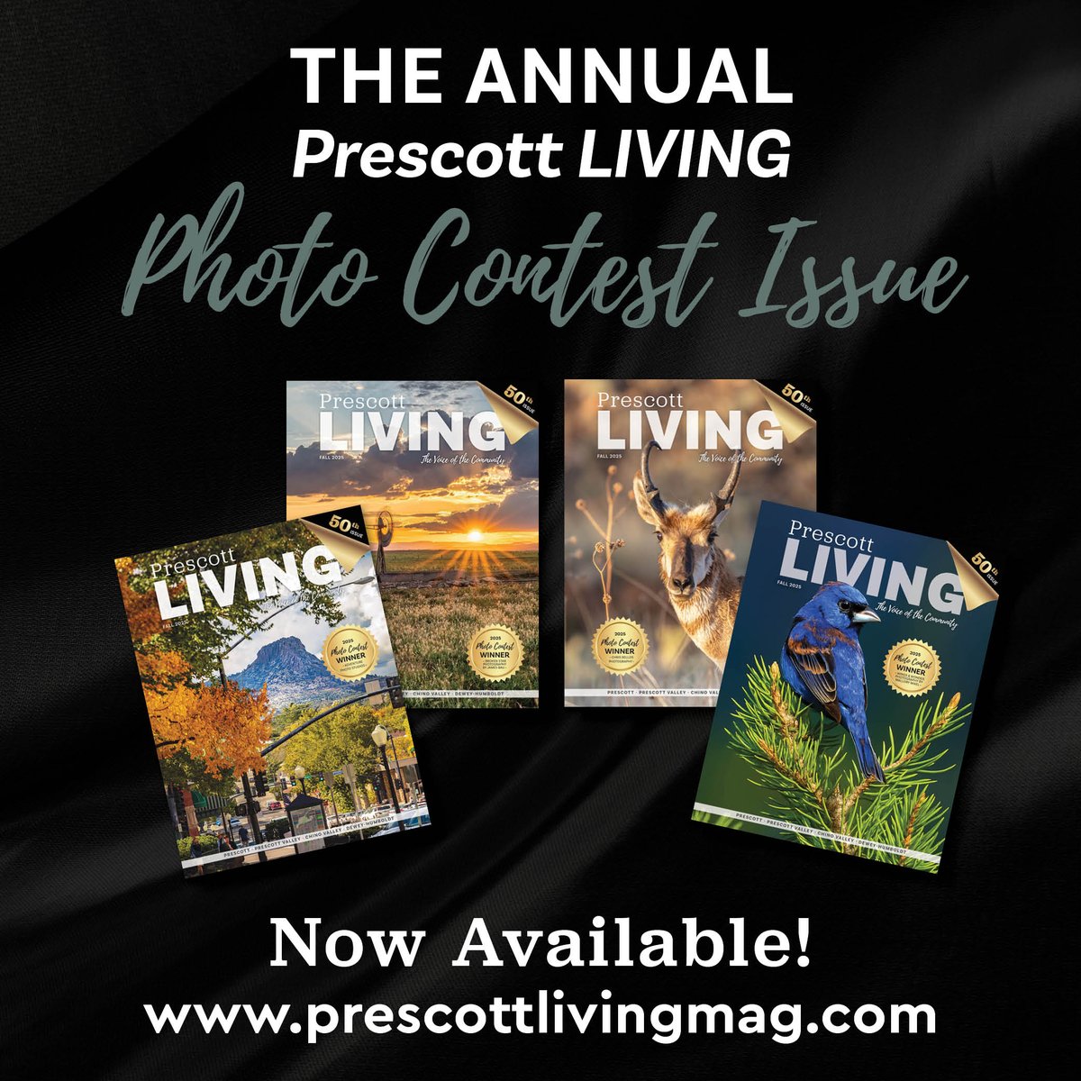 living_prescott's tweet image. Congrats to the four winners of the Prescott LIVING 2025 photo contest!
⭐️ Adventure Photo Studios
⭐️ Chris Bellos Photography
⭐️ James Bau, Broken Star Photography
⭐️ Mallory Mikel, Wings &amp;amp; Wonder Photography
Digital edition: prescottlivingmag.com/copies