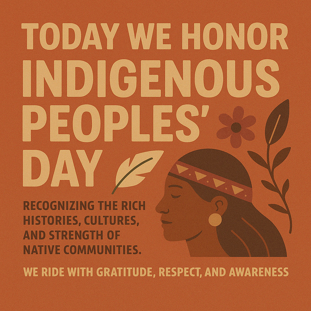 Today we honor #IndigenousPeoplesDay — recognizing the resilience, culture &amp; strength of Native communities.

As cyclists, we ride on stolen land with gratitude &amp; respect, committed to equity on every trail.

🪶 #HonorNativeLand #RideWithRespect #PedalSATX #TogetherWeRide
