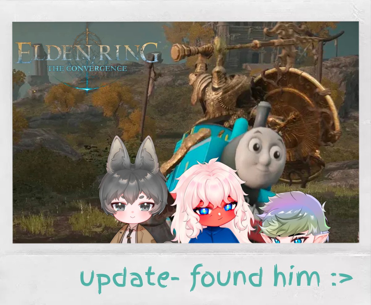 more modded elden ping with the boys :&gt;  
w/<a href="/Booker_VT/">Detective Booker || 🔍🐶</a> y <a href="/RegisRexVT/">Regis</a> 
starting at 4:40pm est 
#Vtuber #ENVtuber  #ELDENRING  
twitch.tv/tychochironvt