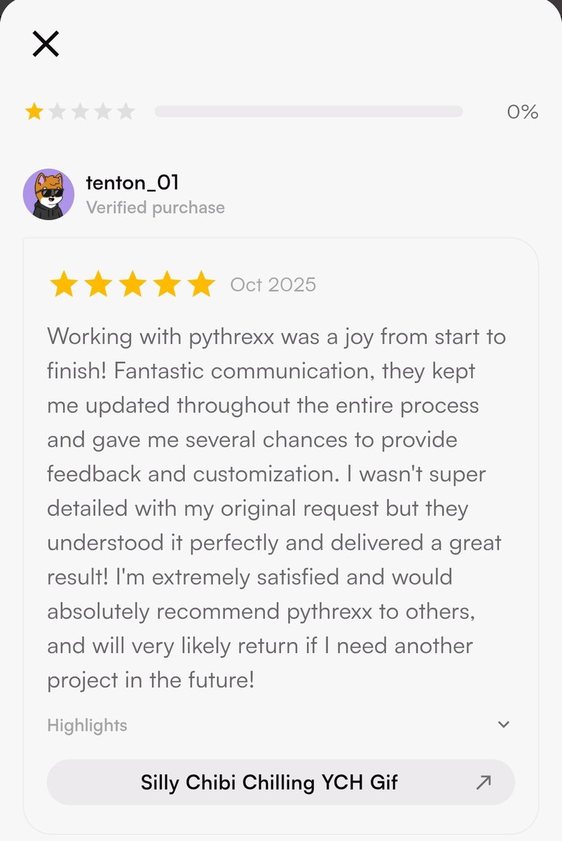 pythrexx's tweet image. Vgen review made my day 🥺🌟