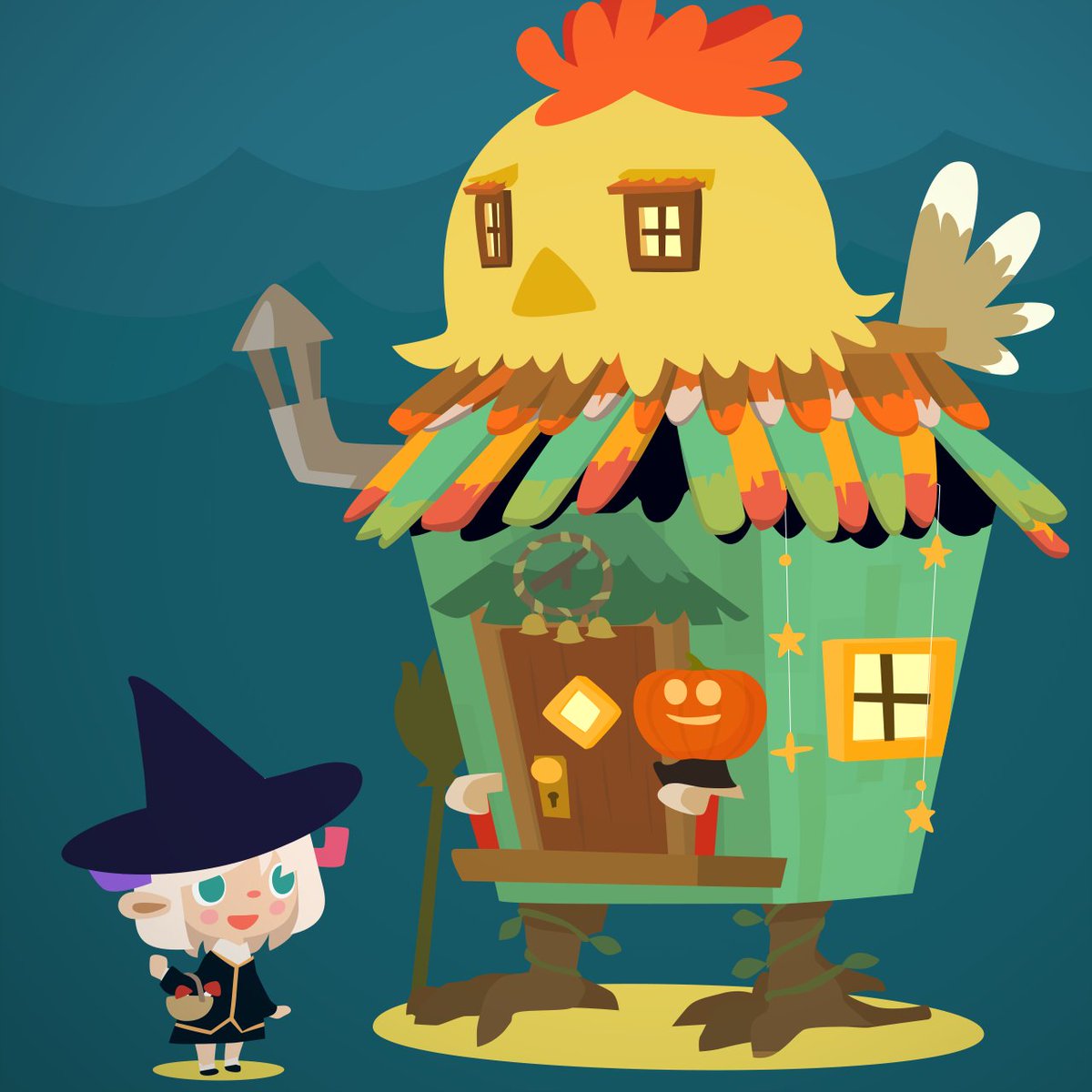 「おばあさま！キノコみつけてきました〜！」
魔女の弟子