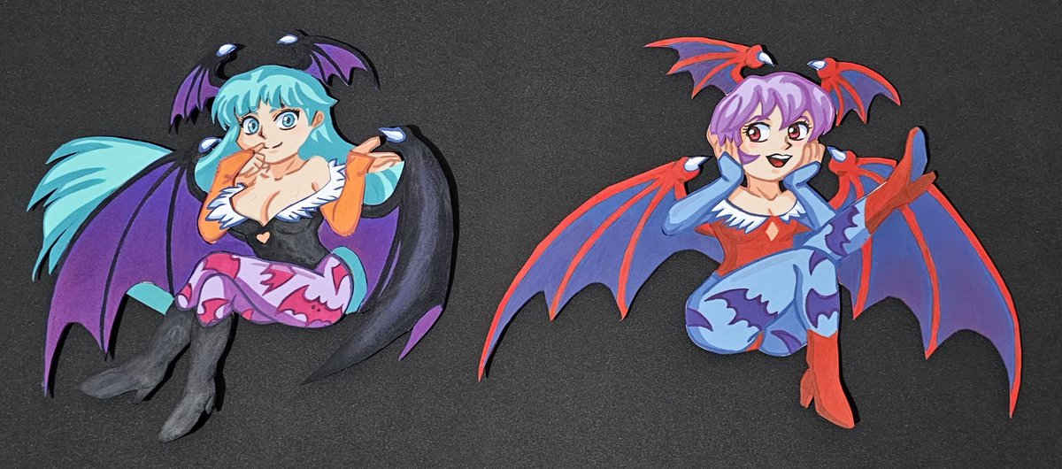Figuras de foami de lilith y morrigan #Darkstalkers #morrigan #lilith #foamy #manualidades #Halloween2025