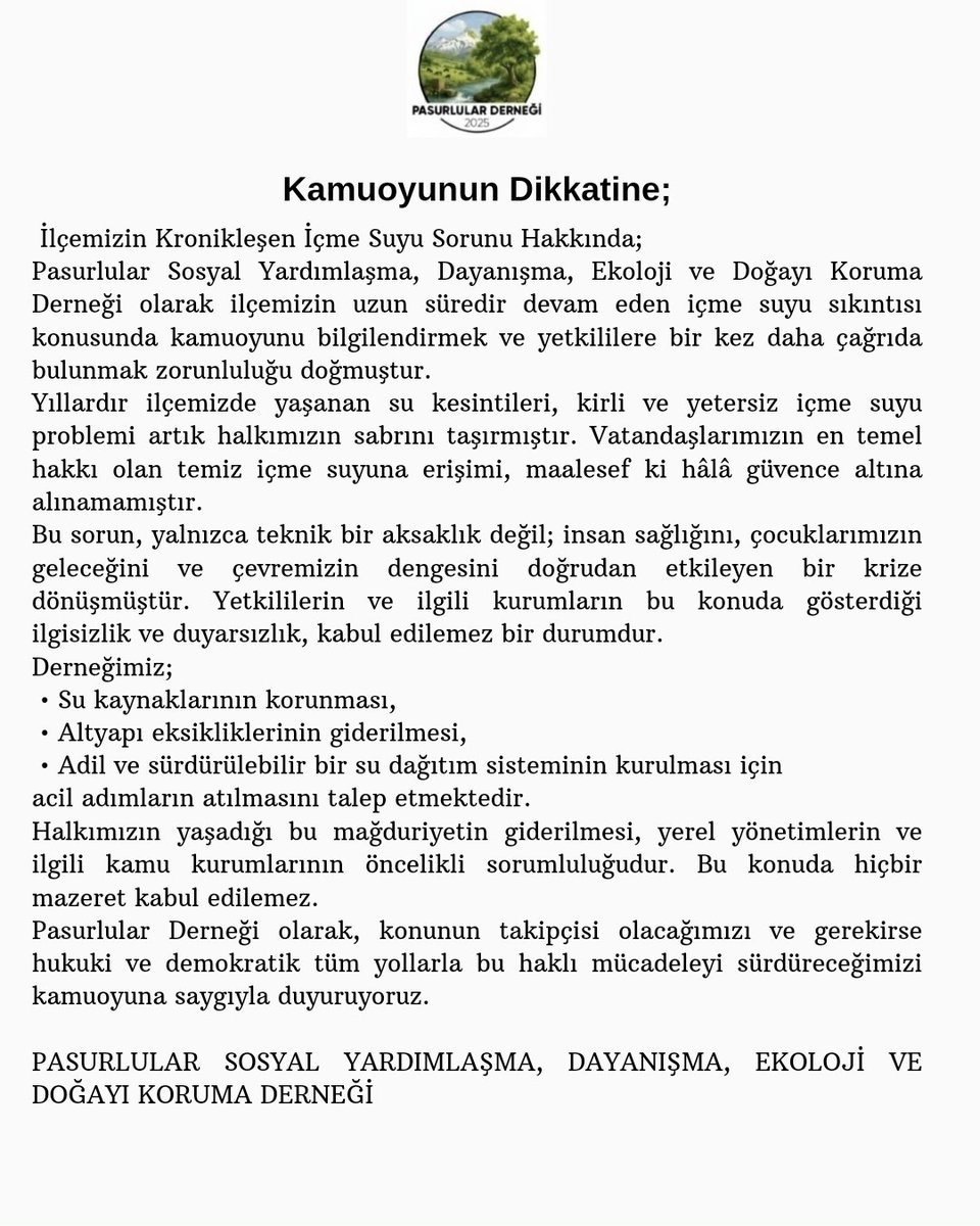 pasurlularDrng's tweet photo. TEMİZ SU HAKKIMIZ!!!
@CTelliagaoglu https://t.co/OTs8tZRN4C